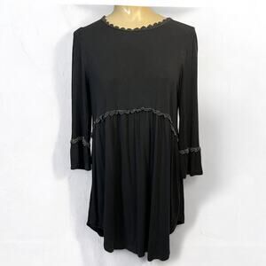 VINTAGE POL Y2K Baby Doll Top Bell Sleeves Lace Small WhimseyGoth  FairyGrunge